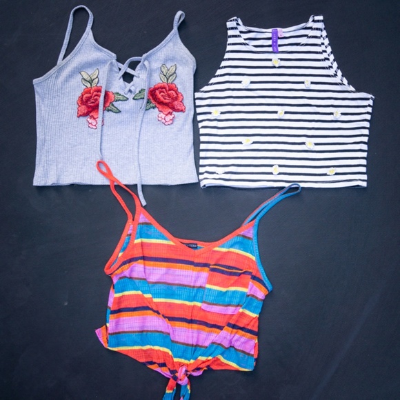 LF Tops - LF, Urban Outfitters Crop Tops Embroidered Flowers LF Tops - LF, Urban Outfitters Crop Tops Embroidered Flowers